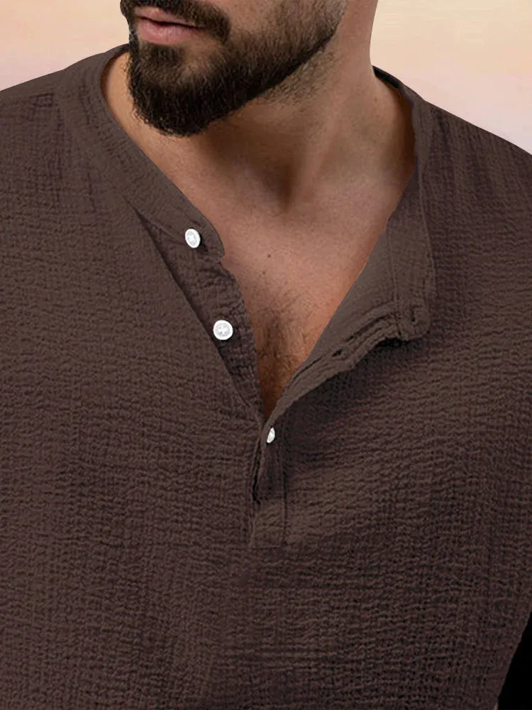 Férfi lezser kétrészes öltöny pamutból és lenvászonból