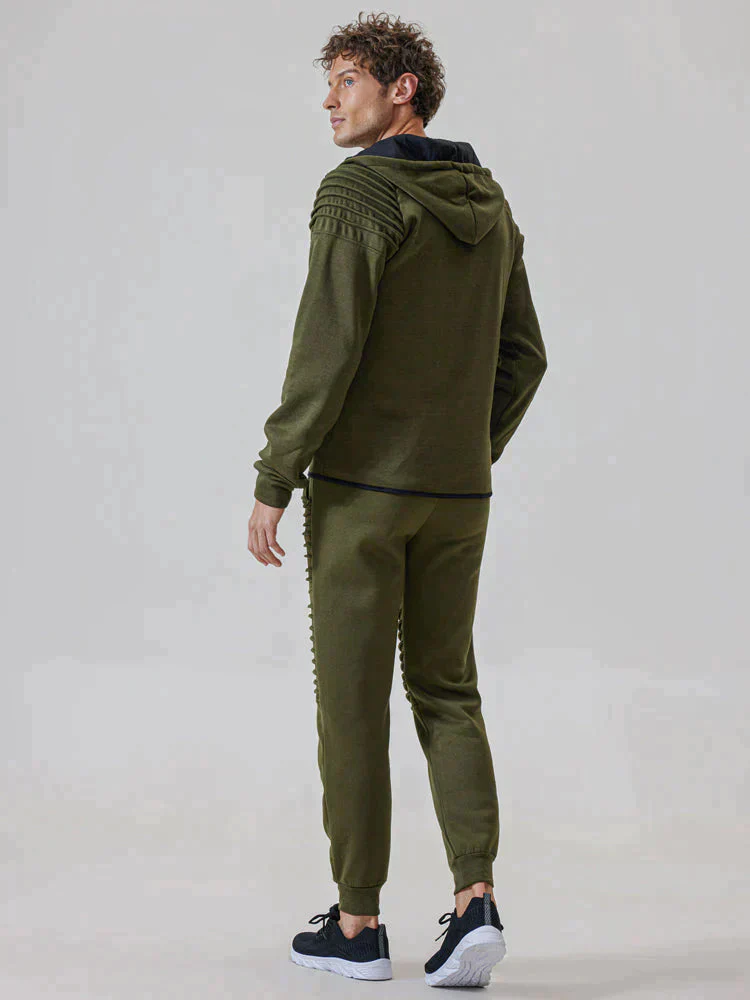 Férfi egyszínű melegítőruha kültéri tevékenységekhez