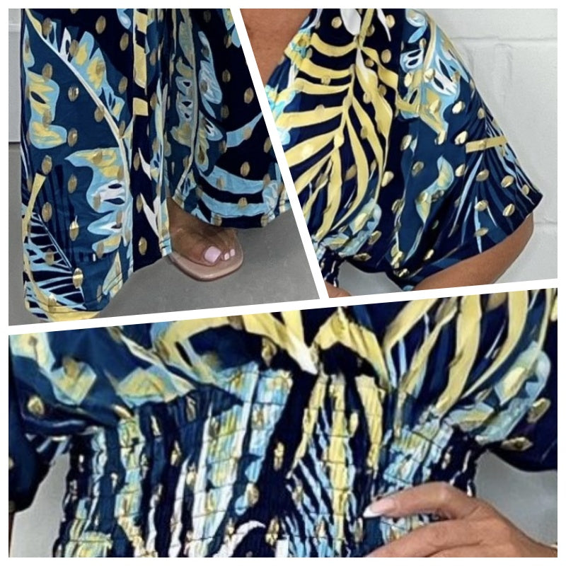 2024. ÚJ - 49% KEDVEZMÉNY Női, levélmintás, elasztikus derékú jumperek