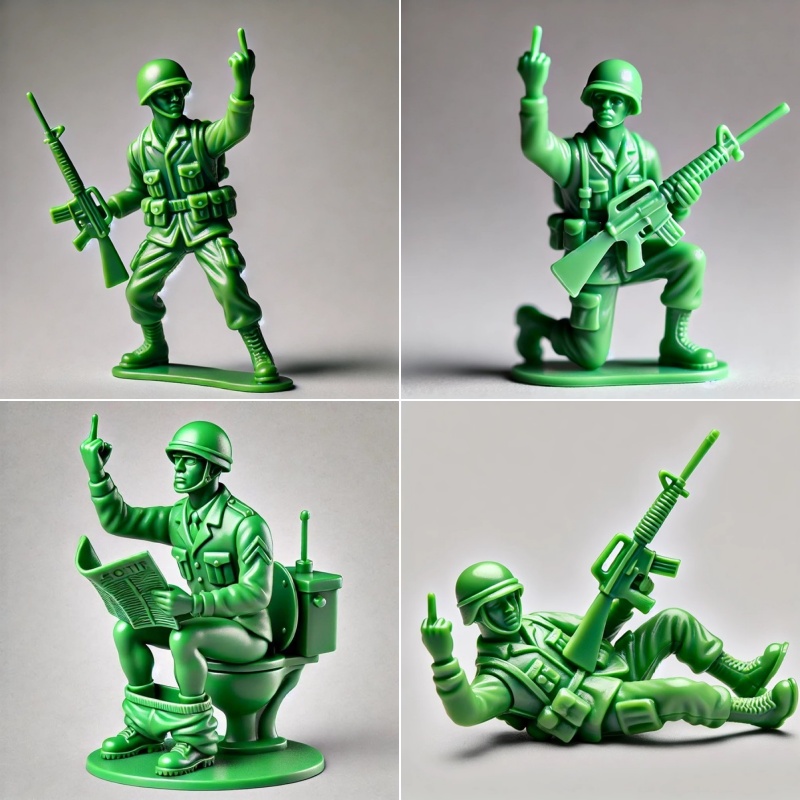 Funny Green Army Woman