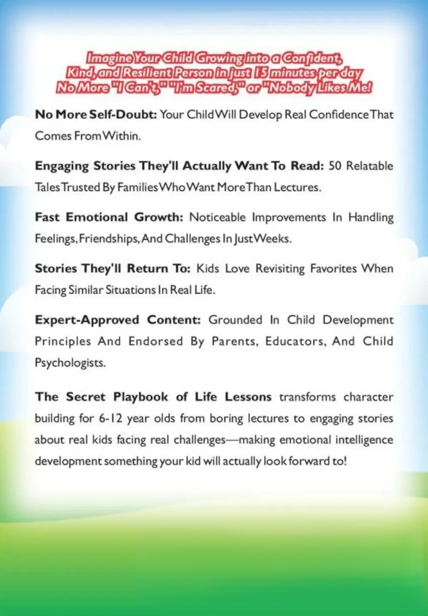 The Secret Playbook of Life Lessons for Kids: 50 Fun Stories to Build Emotional Intelligence, Self Confidence and Social Skills