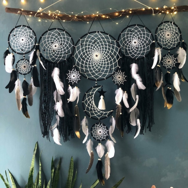 Vintage Dream Catcher Pendant Ornament - Black