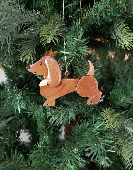 Hand-Carved Wooden Animal Christmas Ornaments