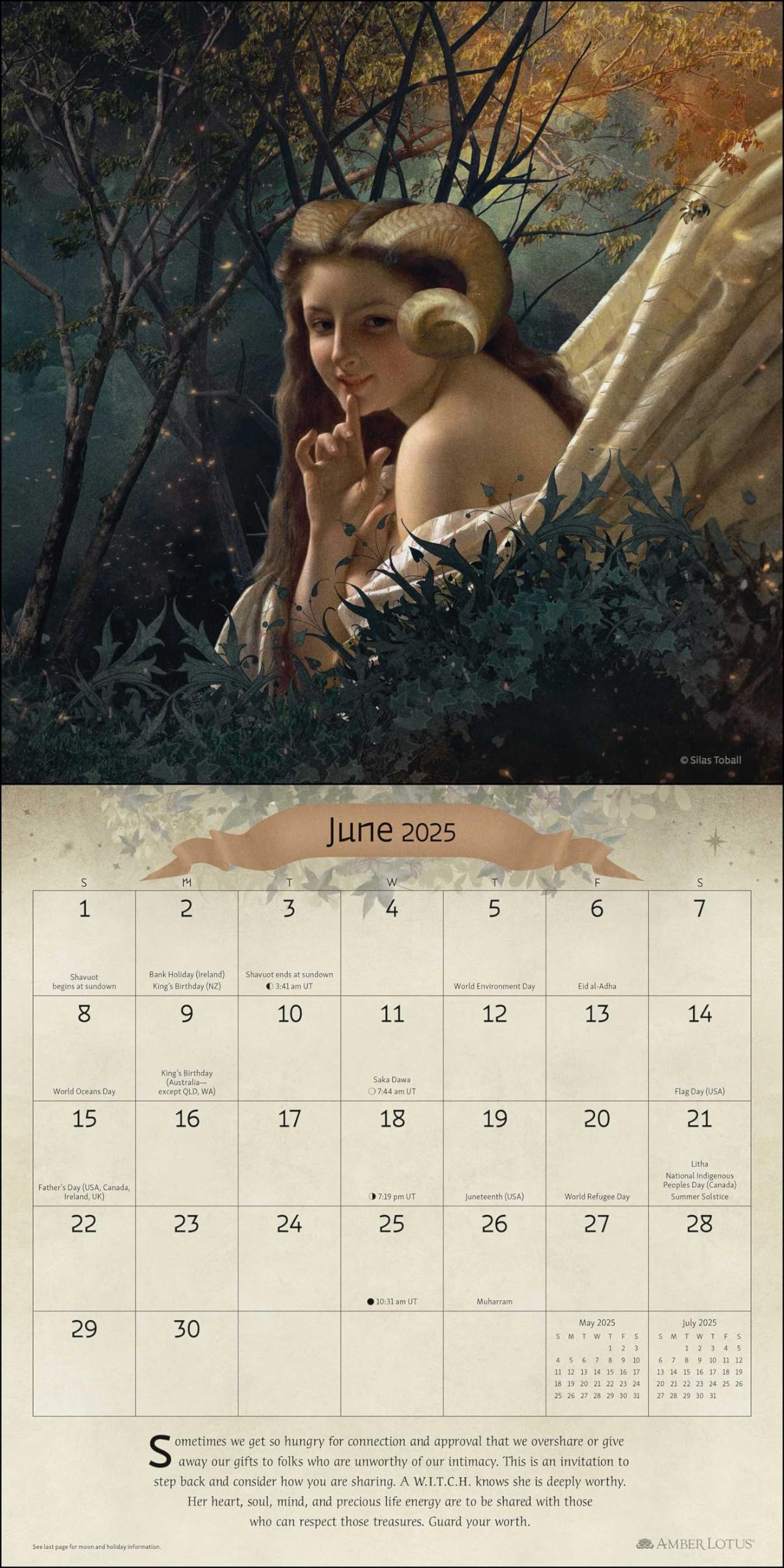 📅W.I.T.C.H. (Woman In Total Control of Herself) 2025 Wall Calendar