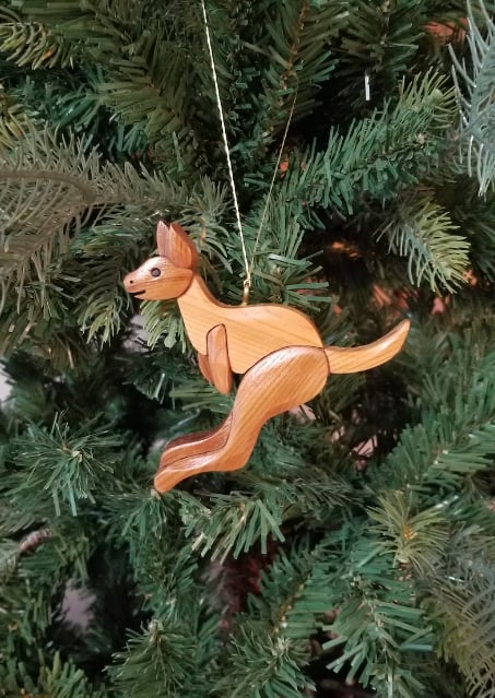 Hand-Carved Wooden Animal Christmas Ornaments