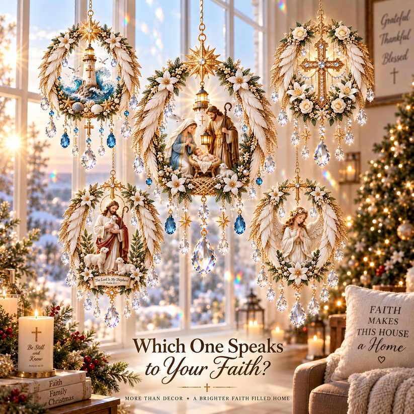 ✝️ Christian Crystal Suncatcher | 5 Faith-Inspired Window Designs with Cascading Rainbow Crystals ✨