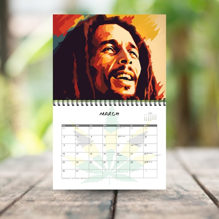 2025 Bob Marley Calendar 12 Month Calendar
