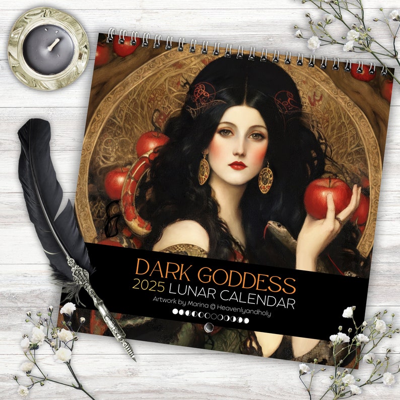 Dark Goddess 2025 Moon Phase Calendar