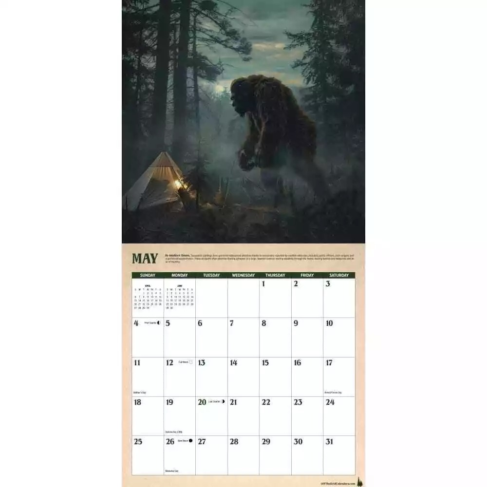 2025 Legends Of Bigfoot Calendar