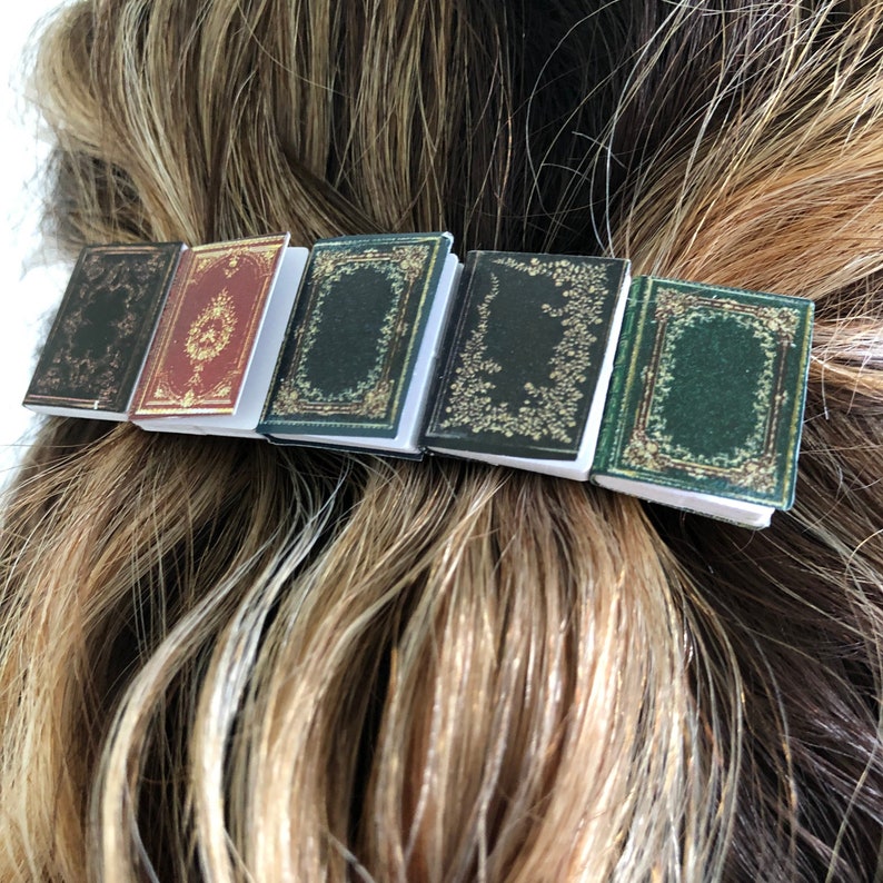 Miniature Book Hair Clip Barrette