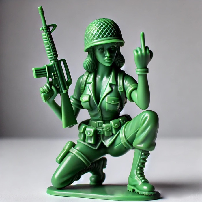 Funny Green Army Woman