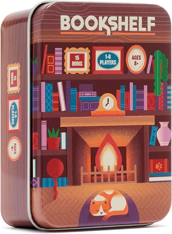 📚🎲Bookshelf Cooperative Stacking Game | Skill & Balance Card and Book Tower Game in Travel Tin