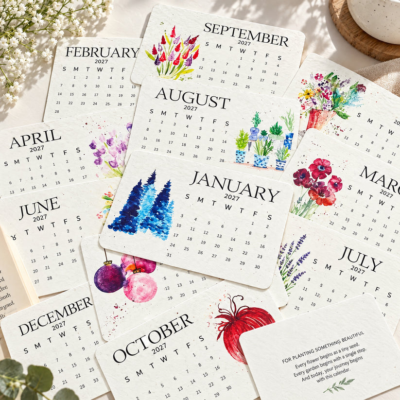 🌱 2027 Seed Paper Calendar – Grow a Garden Month by Month, A Gift of Hope & Sustainability