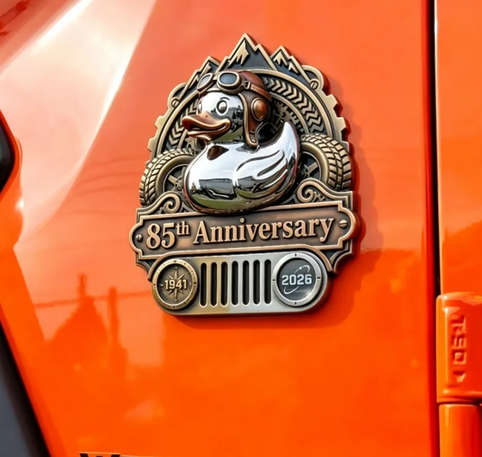 🚙🦆 2026 85th Anniversary Rubber Duck Badge – Vintage Off-Road Vehicle Emblem | Unique Gift for Adventure Lovers 🎁