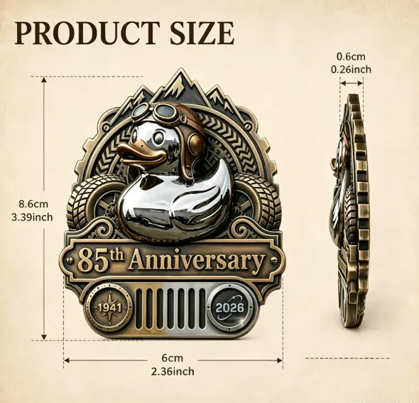 🚙🦆 2026 85th Anniversary Rubber Duck Badge – Vintage Off-Road Vehicle Emblem | Unique Gift for Adventure Lovers 🎁