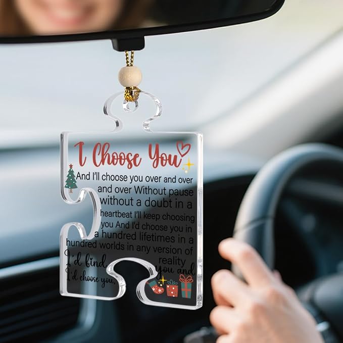 I Choose You Christmas Ornament, Romantic Acrylic Puzzle Piece Gift