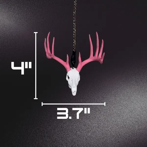 Whitetail Deer Skull Rearview Mirror Hanger 