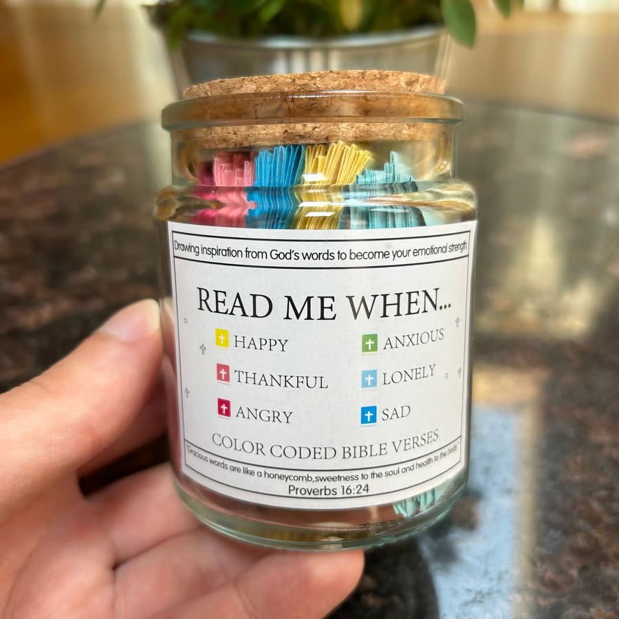 🔥Flash Sale⏰ -✝️Inspirational Bible Verses Jar 🎁 A Reminder of God's Words💖