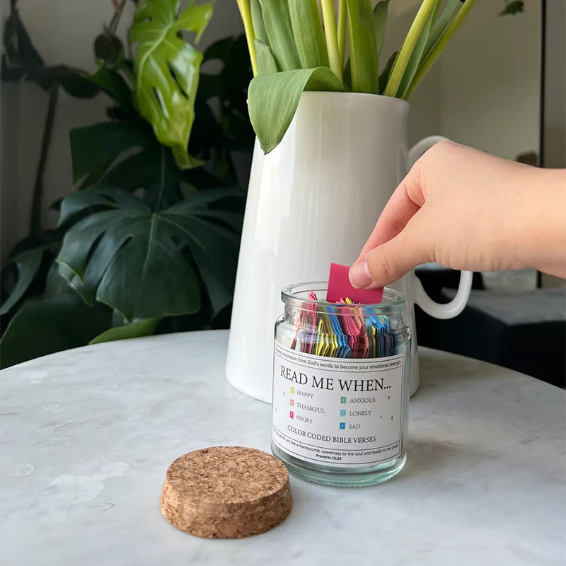 🔥Flash Sale⏰ -✝️Inspirational Bible Verses Jar 🎁 A Reminder of God's Words💖
