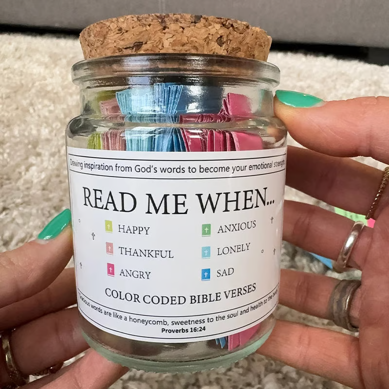 🔥Flash Sale⏰ -✝️Inspirational Bible Verses Jar 🎁 A Reminder of God's Words💖