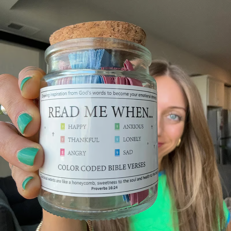 🔥Flash Sale⏰ -✝️Inspirational Bible Verses Jar 🎁 A Reminder of God's Words💖