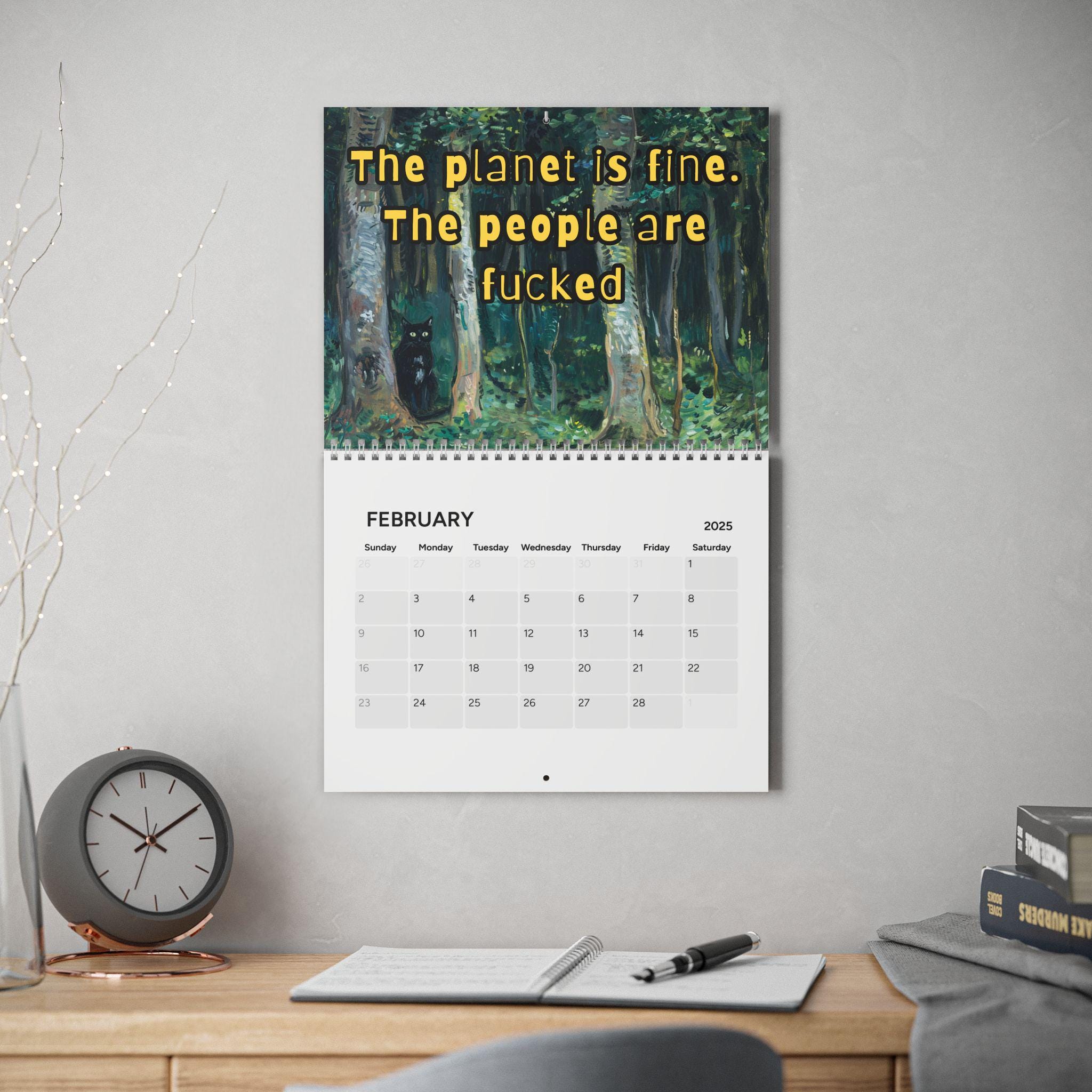 2025 Bad Bitch Cat Quotes Calendar