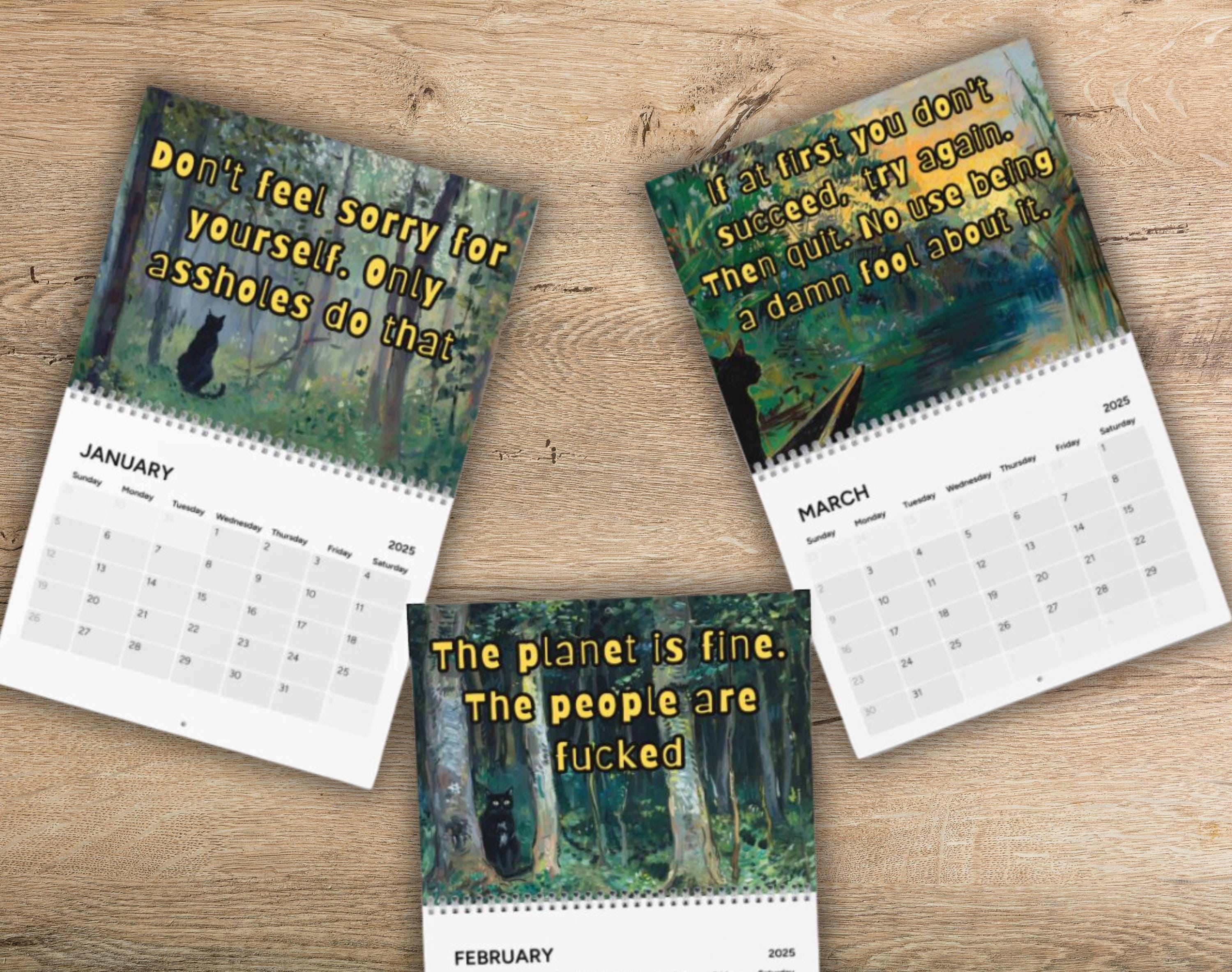 2025 Bad Bitch Cat Quotes Calendar
