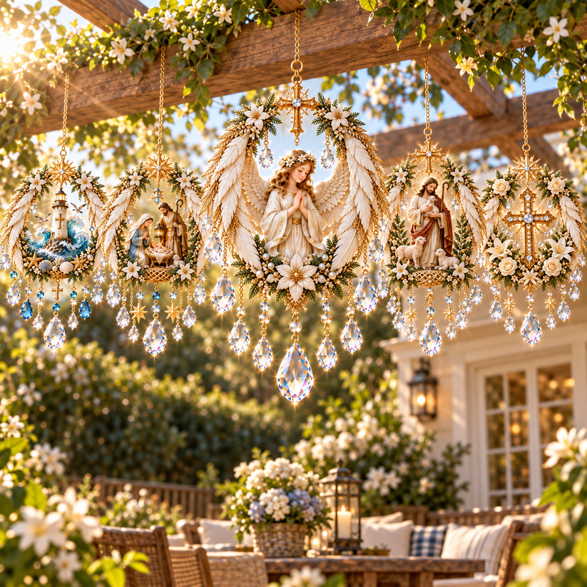 ✝️ Christian Crystal Suncatcher | 5 Faith-Inspired Window Designs with Cascading Rainbow Crystals ✨