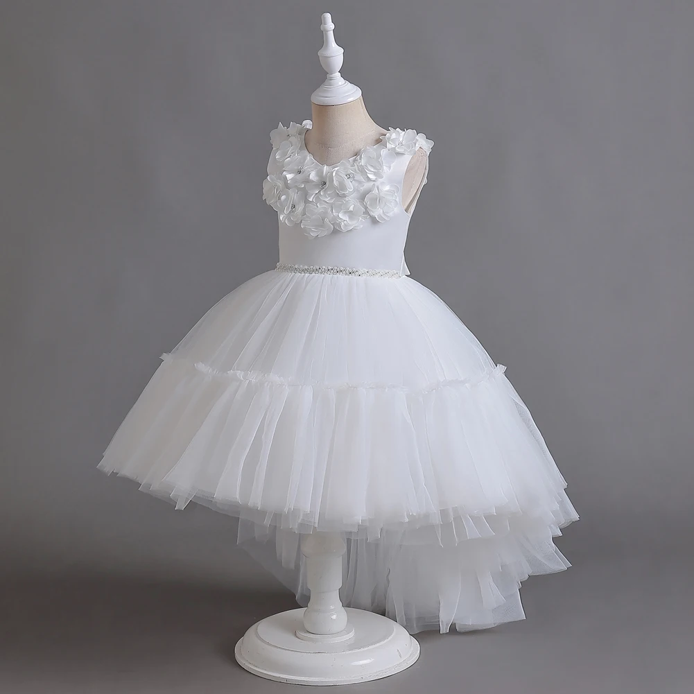 New Girls' Clothing Elegant Girls' Birthday Princess Dress Flower Children Fluffy Piano Performance Dress