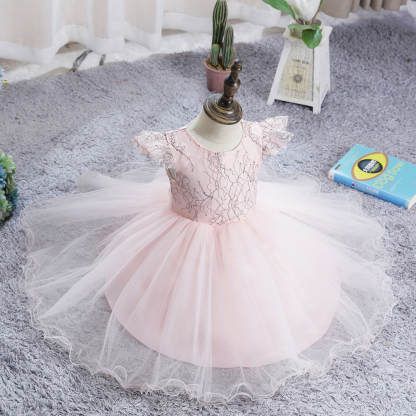 Girls lovely embroidered Ballet Dress Baby Girl Baptism Dress Princess banquet 0-6 years old children's wear