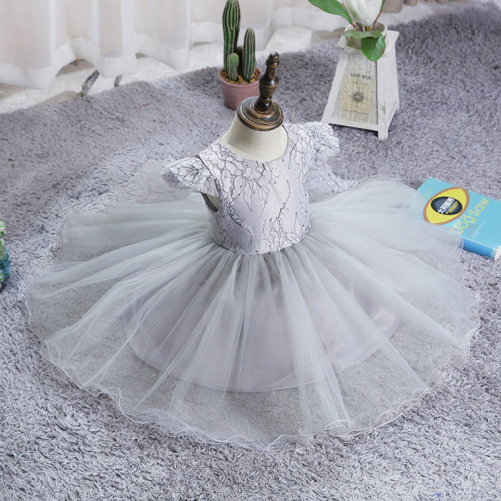 Girls lovely embroidered Ballet Dress Baby Girl Baptism Dress Princess