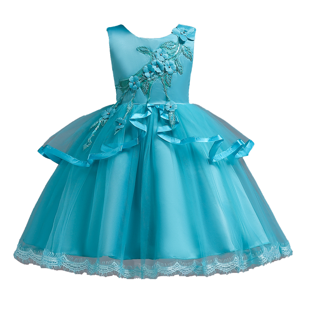 Children's dress, princess dress, girl's mesh fluffy dress, holiday party host dress, piano performance dress