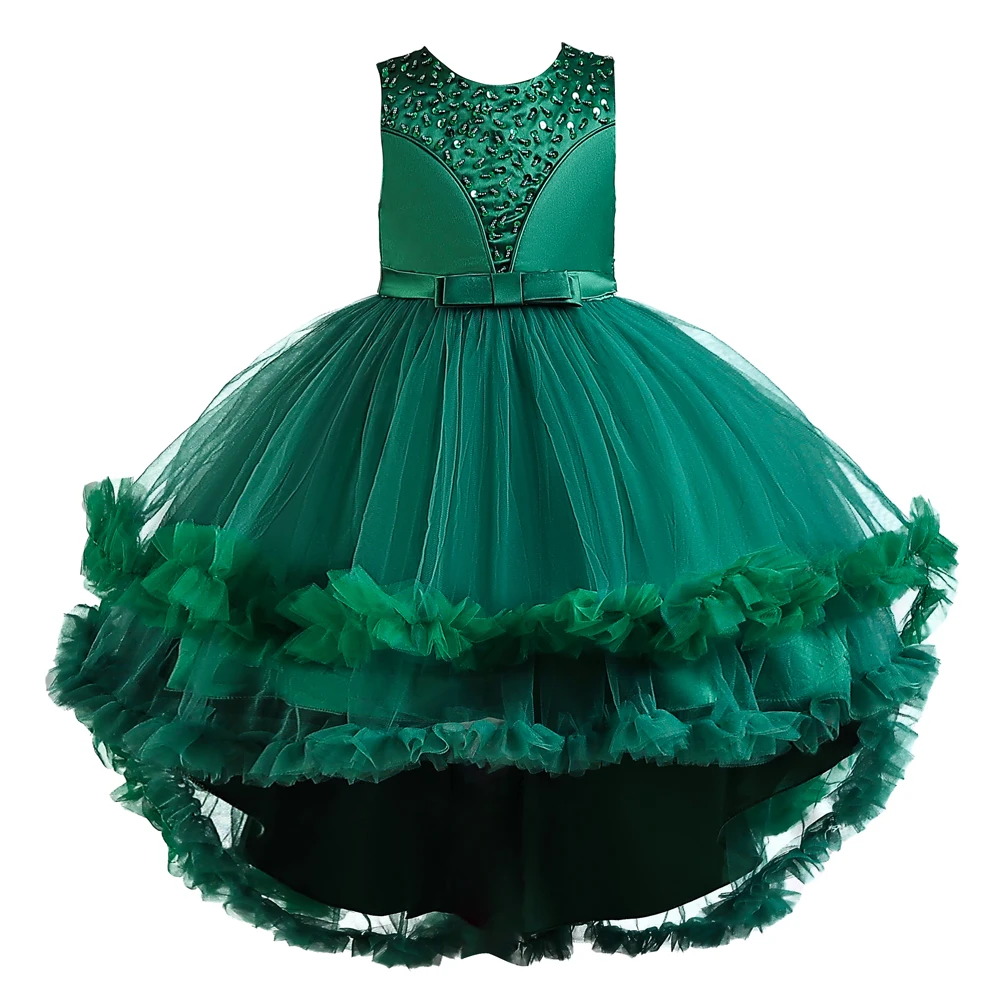 Elegant Girls' New Evening Dress Girls' Trailer Party Dress Beautiful Fluffy Girls' Princess Dress