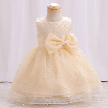 New pink cute children's clothing large bow fluffy princess dress for 