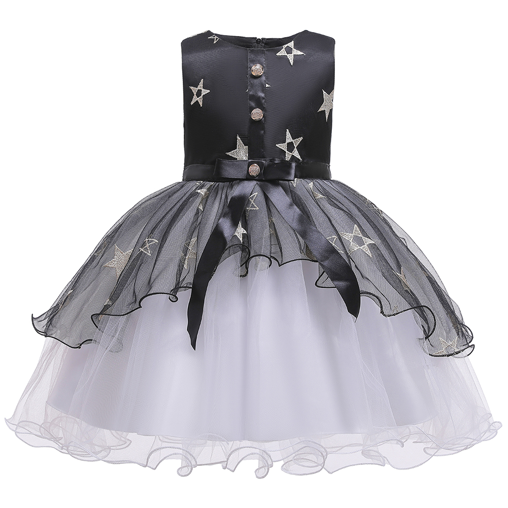 European style fluffy mesh children's princess dress baby girl birthday dresses for 2 Y elegant kid ball prom dresses