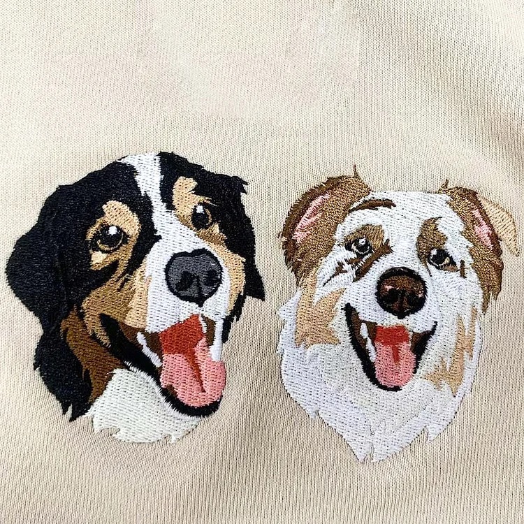 Custom Pets Combo Embroidered Hoodie Furry Babies Portrait Keepsake