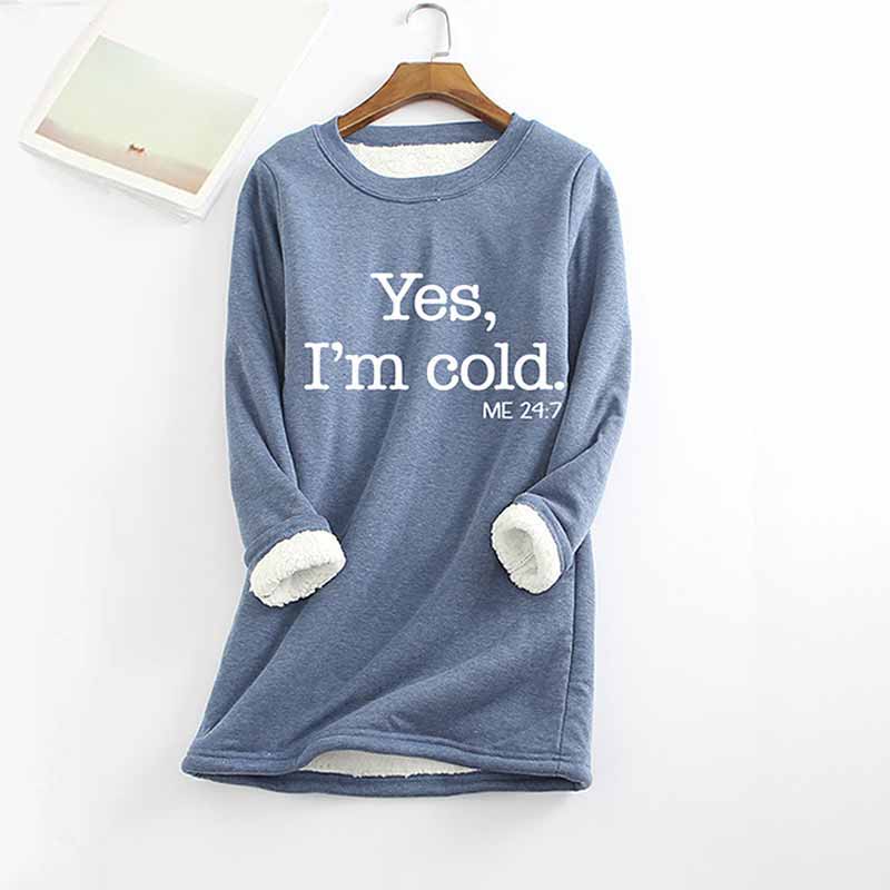 Printed Thickened Fleece Warm Autumn Winter Sweatshirt