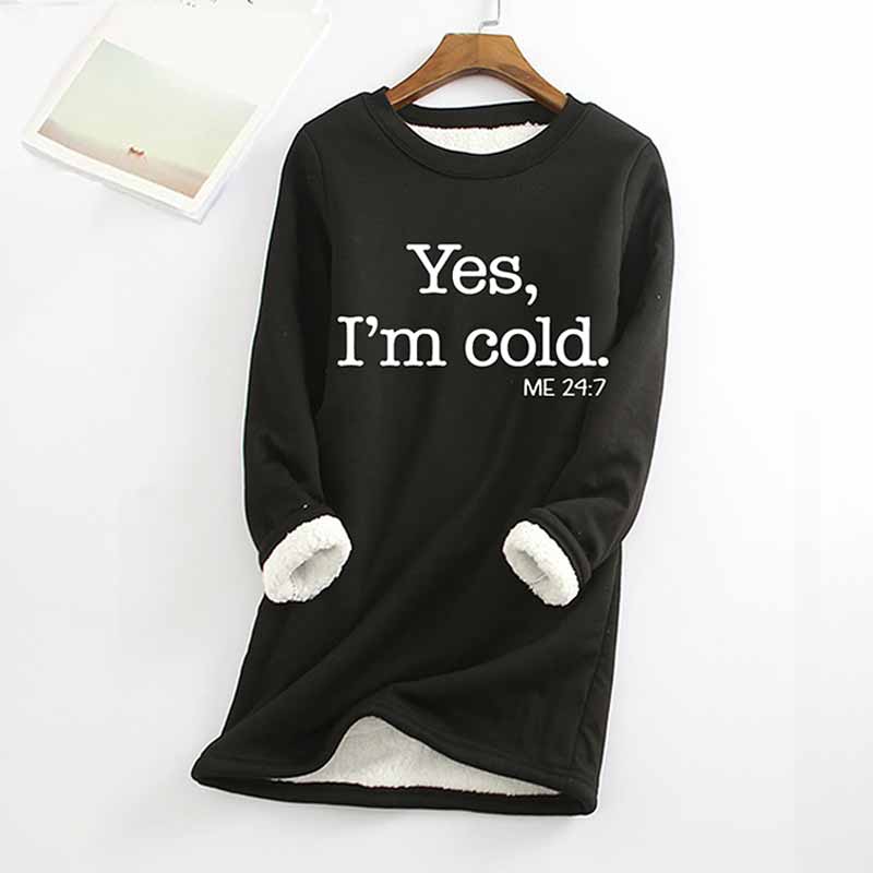 Printed Thickened Fleece Warm Autumn Winter Sweatshirt