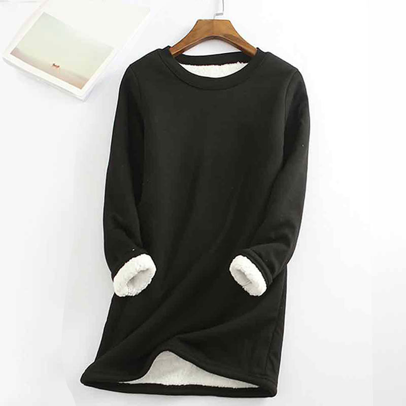Solid Color Thickened Fleece Warm Autumn and Winter Sweatshirt