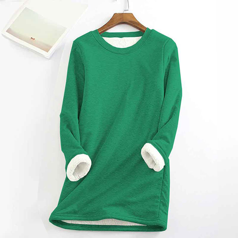 Solid Color Thickened Fleece Warm Autumn and Winter Sweatshirt
