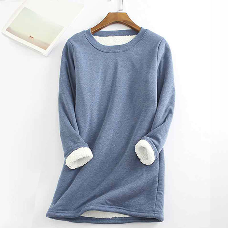 Solid Color Thickened Fleece Warm Autumn and Winter Sweatshirt