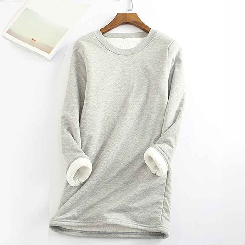Solid Color Thickened Fleece Warm Autumn and Winter Sweatshirt
