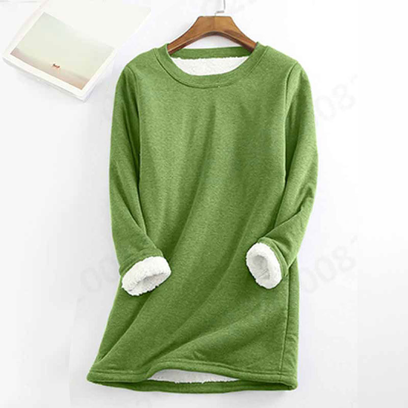 Solid Color Thickened Fleece Warm Autumn and Winter Sweatshirt