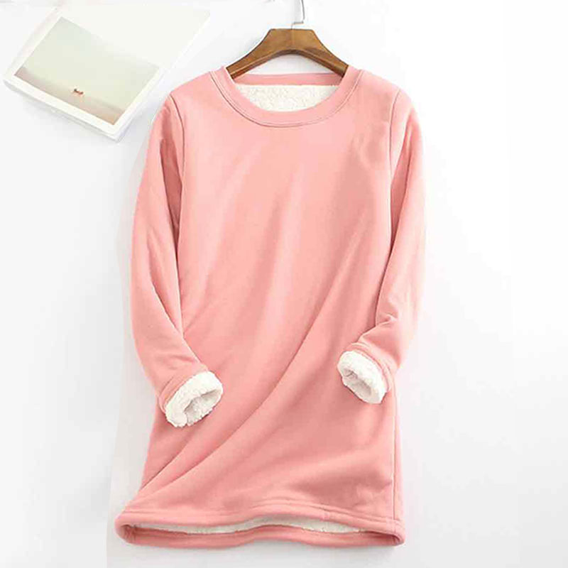 Solid Color Thickened Fleece Warm Autumn and Winter Sweatshirt