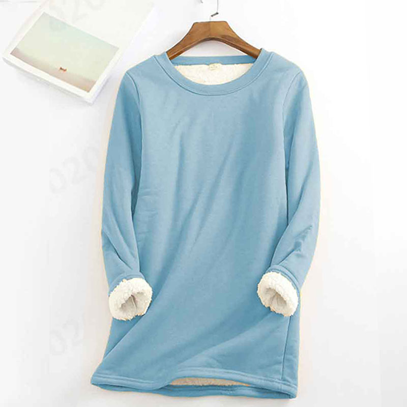 Solid Color Thickened Fleece Warm Autumn and Winter Sweatshirt