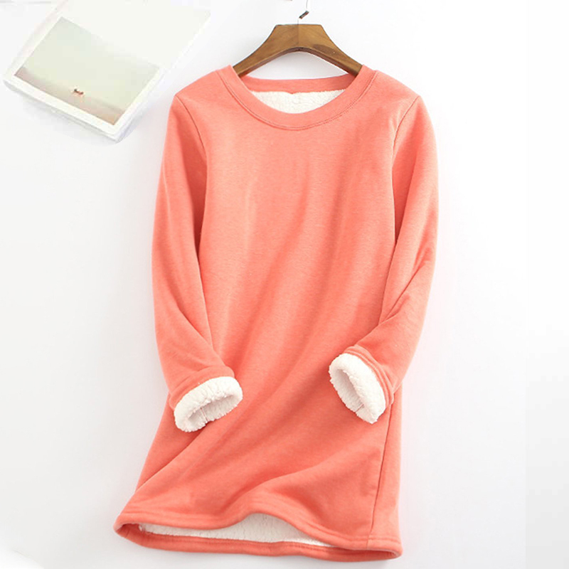 Solid Color Thickened Fleece Warm Autumn and Winter Sweatshirt
