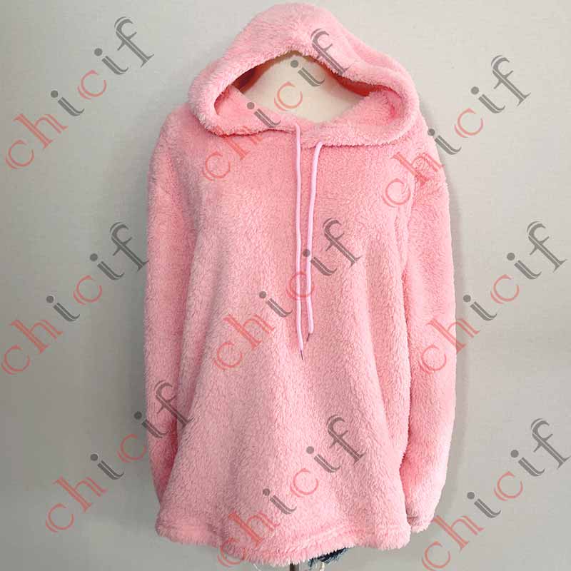 Solid Color Long Sleeve Hooded Plush Pajamas Sweatshirt
