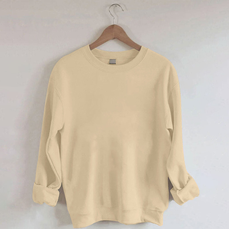 Solid Color Thickened Warm Loose Autumn Winter Sweatshirt