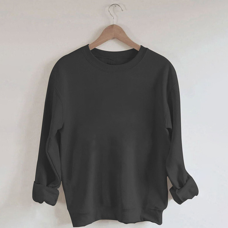 Solid Color Thickened Warm Loose Autumn Winter Sweatshirt