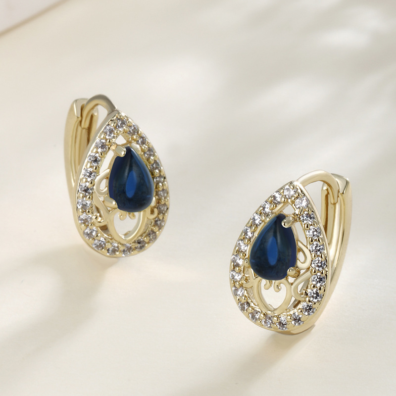 Vintage Teardrop Earrings Elegant Party Wedding Hoop Earrings
